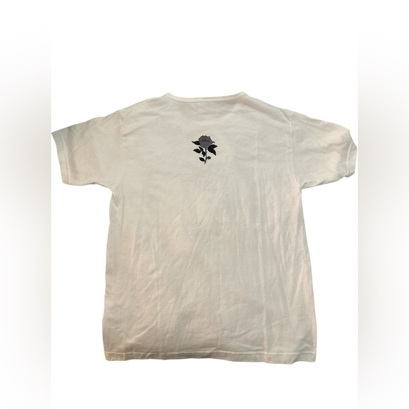 Vintage Volunteer Knit Apparel White Tee with Embroidered Black Floral Design - Picture 2 of 6